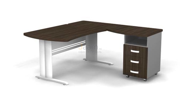 Мебель для персонала Угловое рабочее место на L-обр. каркасе правое B196/1