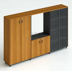 Кабинет руководителя Офисный шкаф комбинированный для документов 270/4 ДСП Тик