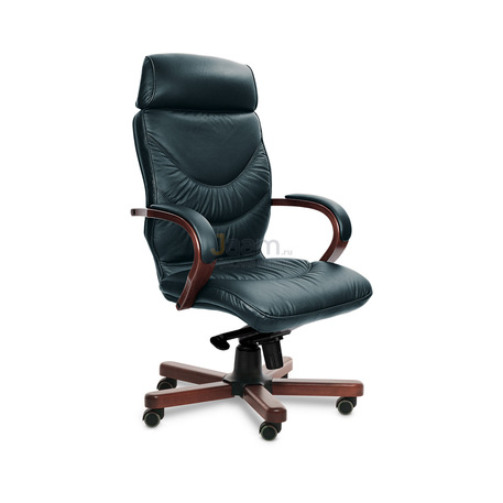 Кресло LEEDS WOOD A кожа+кож.зам.