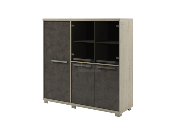 Кабинет руководителя Офисный шкаф трёхсекционный с 4 полками Z-33-11 левый
