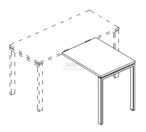 Мебель для персонала Брифинг-приставка на металлокаркасе UNO Б1 072 БП