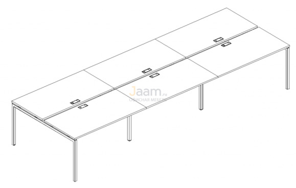 Мебель для персонала Рабочая станция на металлокаркасе DUE Б2 171-3 БП