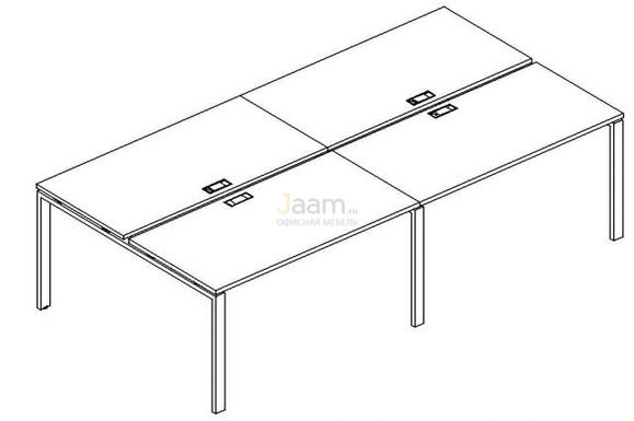 Мебель для персонала Рабочая станция на металлокаркасе UNO Б1 173-2 БП