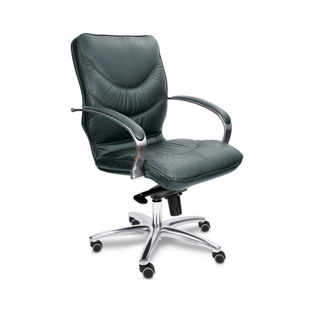 Кресло LEEDS CHROME B кожа+кож.зам.