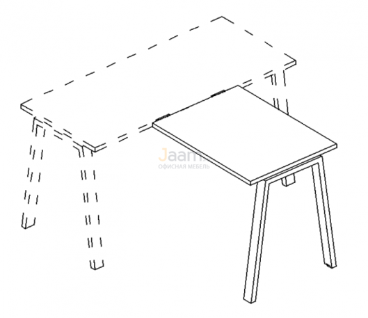 Мебель для персонала Брифинг-приставка на металлокаркасе TRE Б3 073 БП