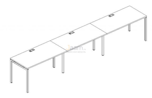 Мебель для персонала Рабочая станция на металлокаркасе DUE Б2 015-3 БП