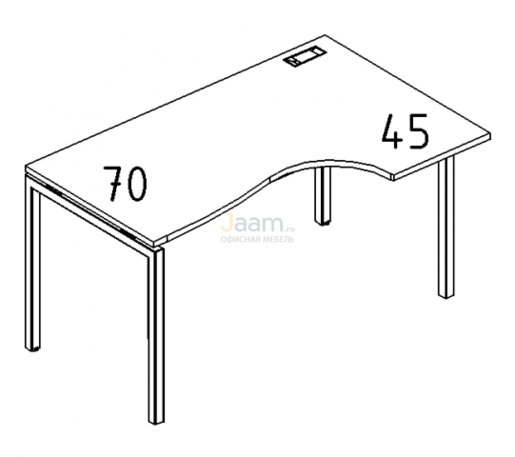 Мебель для персонала Стол эргономичный правый "Классика" на металлокаркасе DUE Б2 042 БП