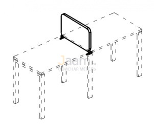 Мебель для персонала Экран настольный промежуточный тканевый с мягким наполнителем с кронштейнами Б 872 Г