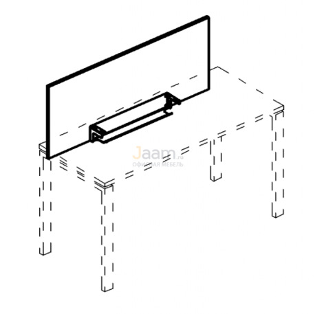 Мебель для персонала Экран настольный фронтальный для стола 100 с кабель-каналом Б 830 БП