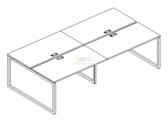 Мебель для персонала Рабочая станция на металлокаркасе QUATTRO Б4 176-2 БП