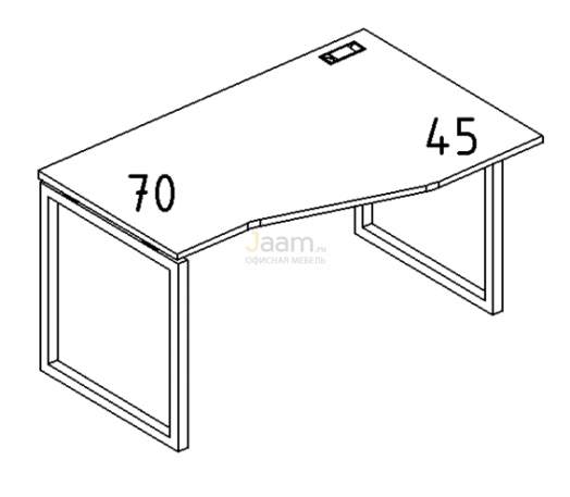 Мебель для персонала Стол эргономичный правый "Техно" на металлокаркасе QUATTRO Б4 066 БП