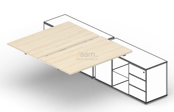 Мебель для персонала Приставной элемент (меламиновые аутлеты) ST2TPM166FU
