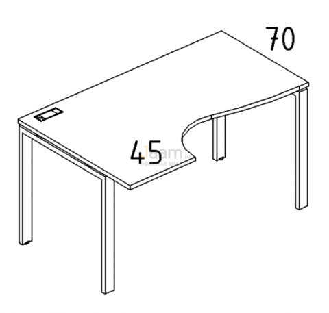 Мебель для персонала Стол эргономичный левый "Классика" на металлокаркасе UNO Б1 041 БП
