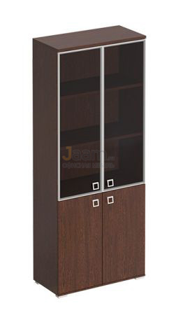 Кабинет руководителя Офисный шкаф для документов со стекл. тонир. дверьми в рамке ККС 306