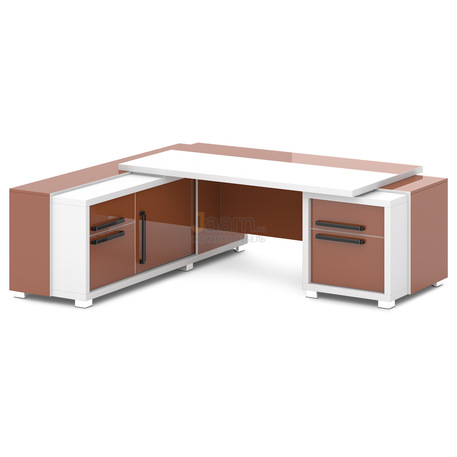 Кабинет руководителя Стол руководителя с греденцией и тумбой L-118пр/л