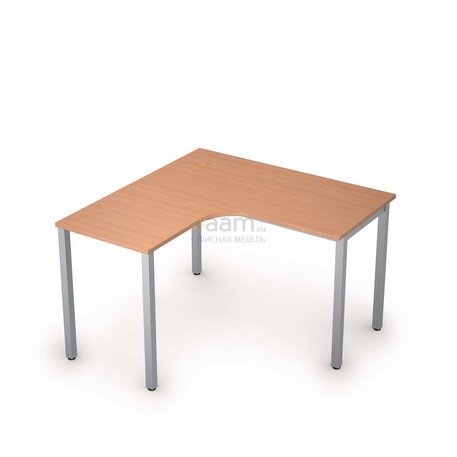 Мебель для персонала Стол криволинейный на металлических опорах левый 2М.128