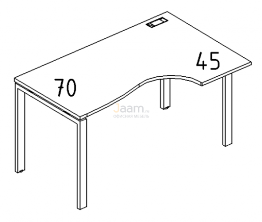 Мебель для персонала Стол эргономичный правый "Классика" на металлокаркасе UNO Б1 042 БП