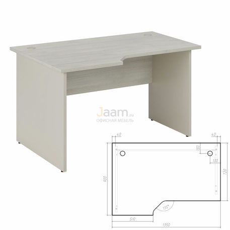 Мебель для персонала Стол эргономичный лев./прав. 135 New Line NLN36315321