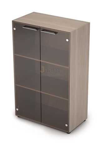 Кабинет руководителя Офисный шкаф средний со стеклом 4Ш.017.3