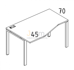 Мебель для персонала Стол эргономичный левый "Техно" на металлокаркасе UNO Б1 061 БП