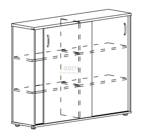 Мебель для персонала Офисный шкаф-купе средний (для 2-х столов 60) 320 БП