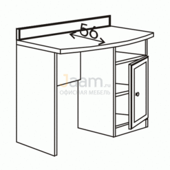 Мебель для гостиниц Стол с воротником с тумбой правой R6103V