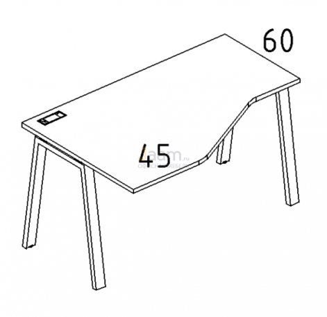 Мебель для персонала Стол эргономичный левый "Техно" на металлокаркасе TRE Б3 055 БП