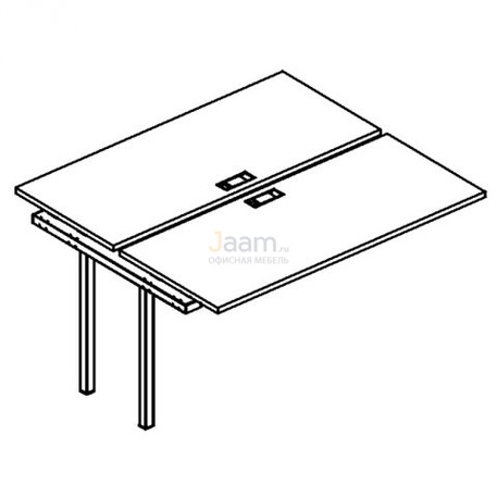 Мебель для персонала Секция стола рабочей станции на металлокаркасе DUE Б2 171-1 БП