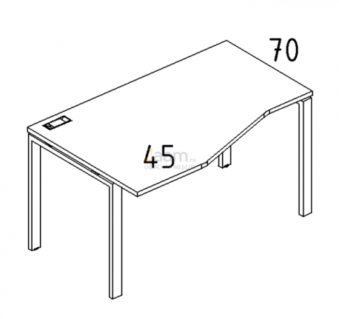 Мебель для персонала Стол эргономичный левый "Техно" на металлокаркасе UNO Б1 063 БП