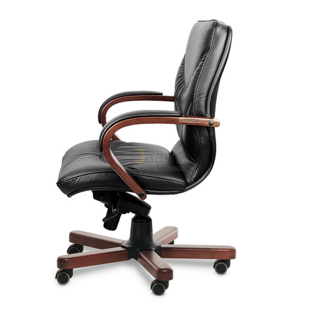 Кресло LEEDS WOOD B кожа+кож.зам.